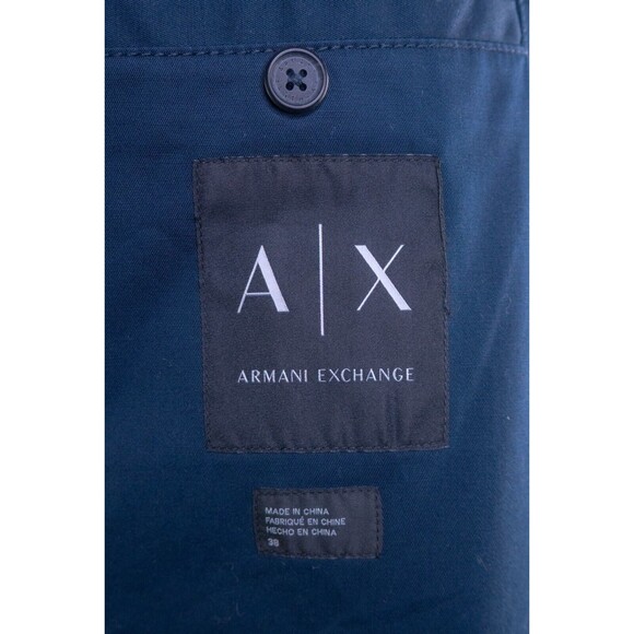 Armani Exchange Sport Coat Blazer Mens 38 Navy Blue 2 Button Closure Stretch - Picture 9 of 11